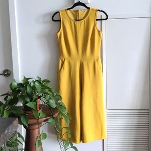 Cropped yellow jumpsuit